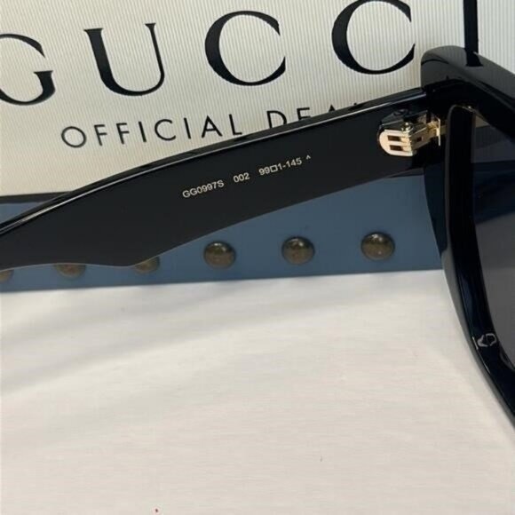 New Authentic- GUCCI Grey Shield Unisex Sunglasses\ GG0997S 002 - Picture 8 of 12